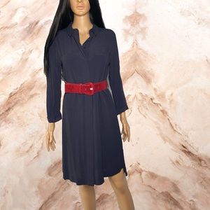 Navy Button-up Shirt Dress